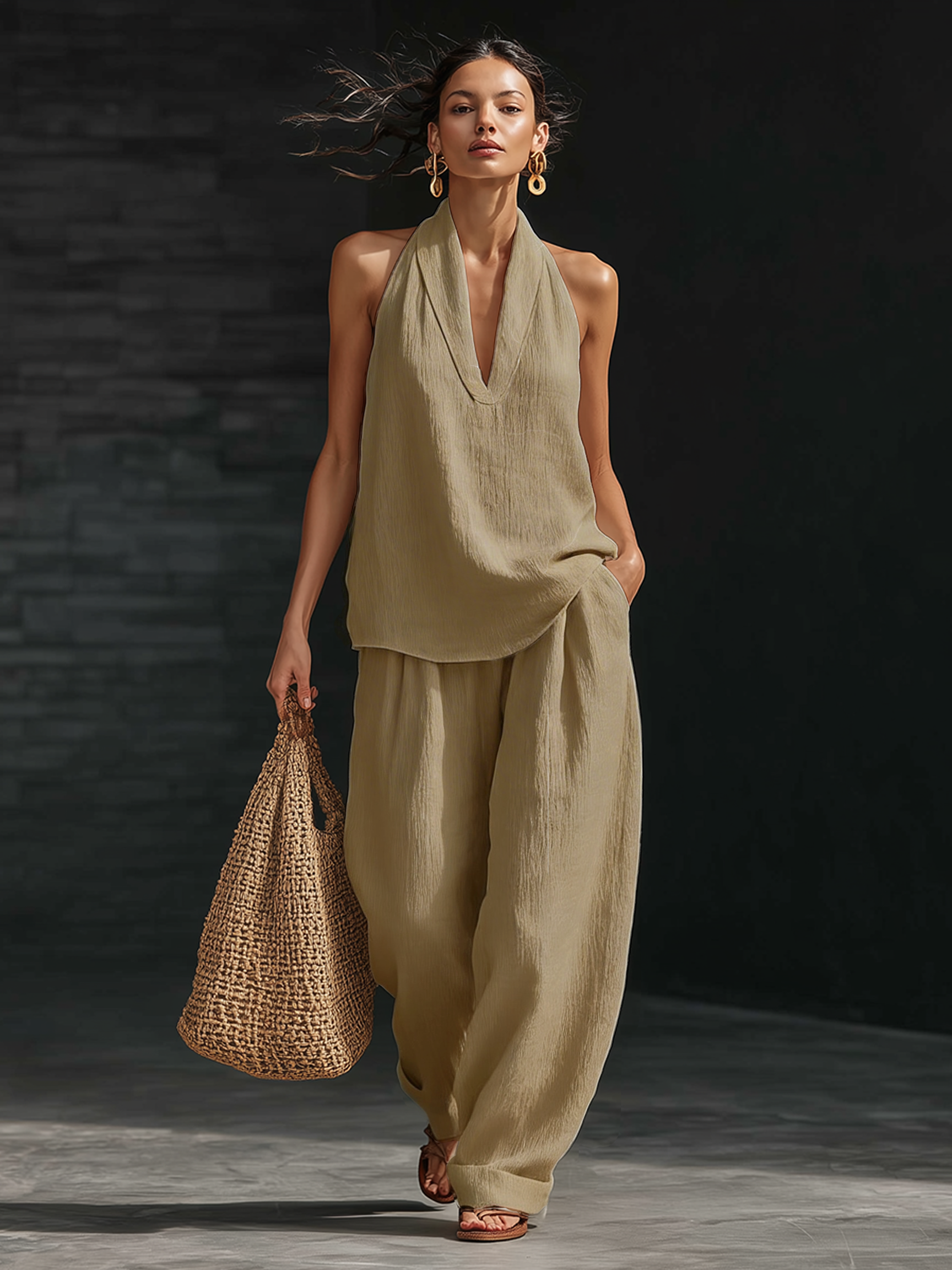 Ines Comfy Linen Two-Piece Set