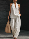 Ines Comfy Linen Two-Piece Set