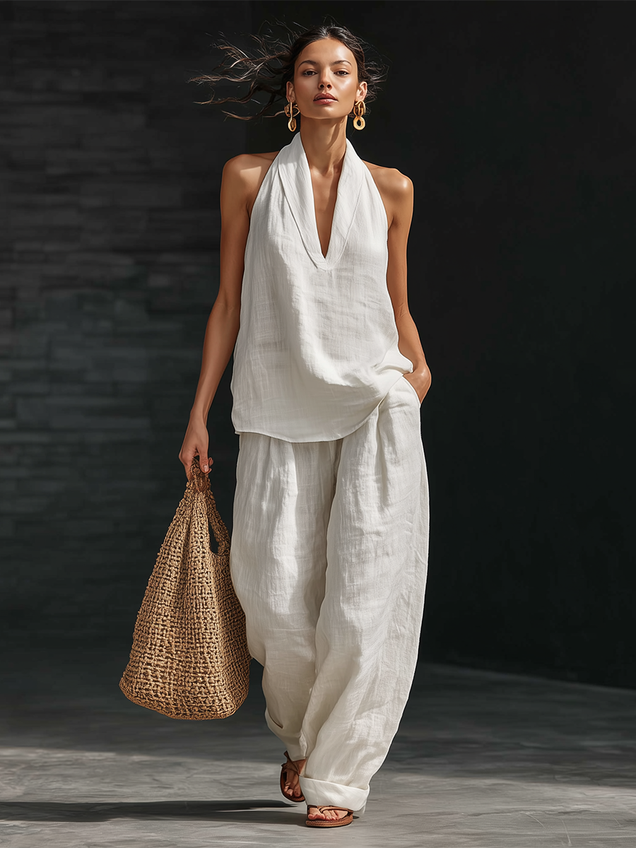 Ines Comfy Linen Two-Piece Set