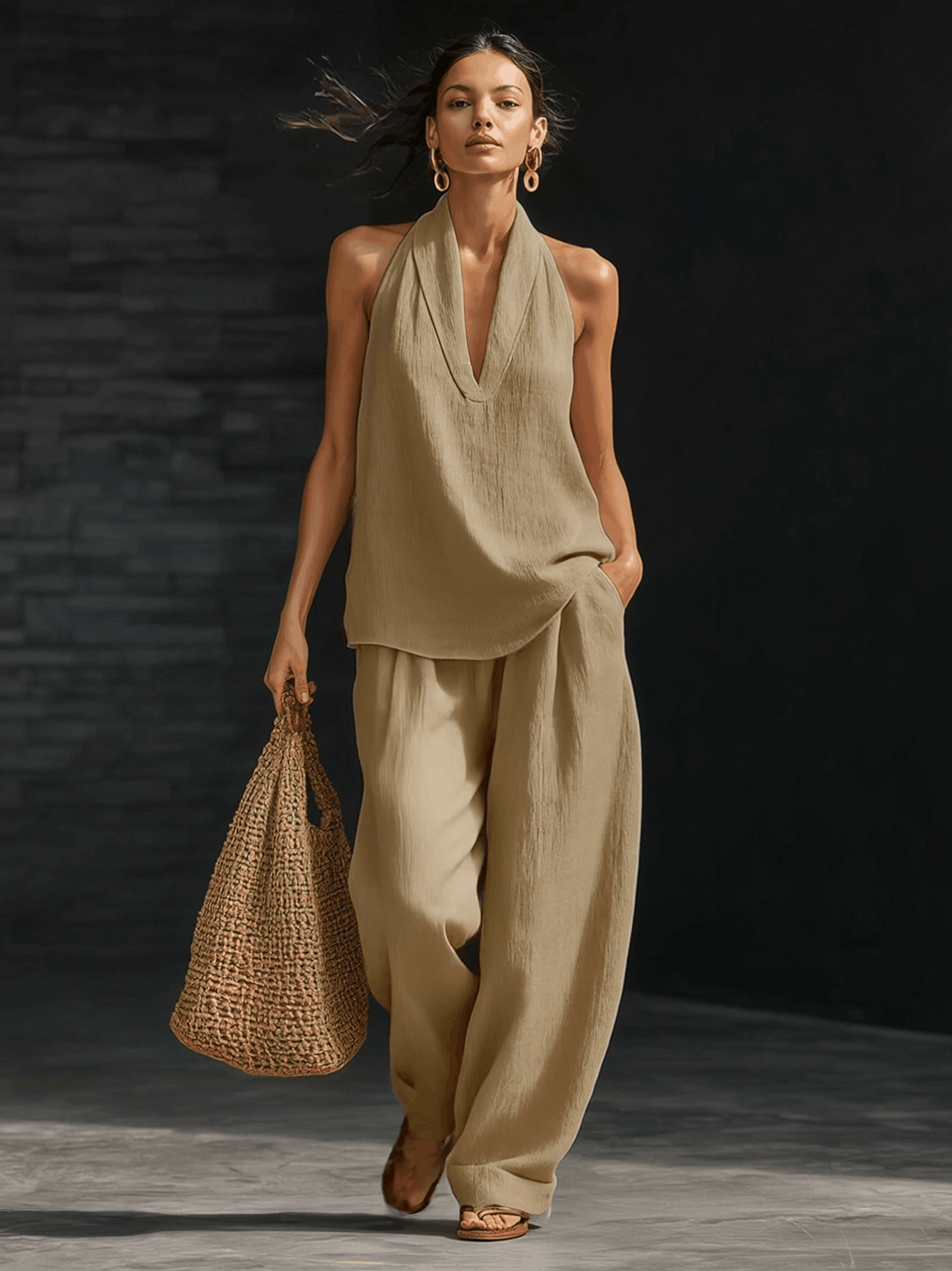 Ines Comfy Linen Two-Piece Set