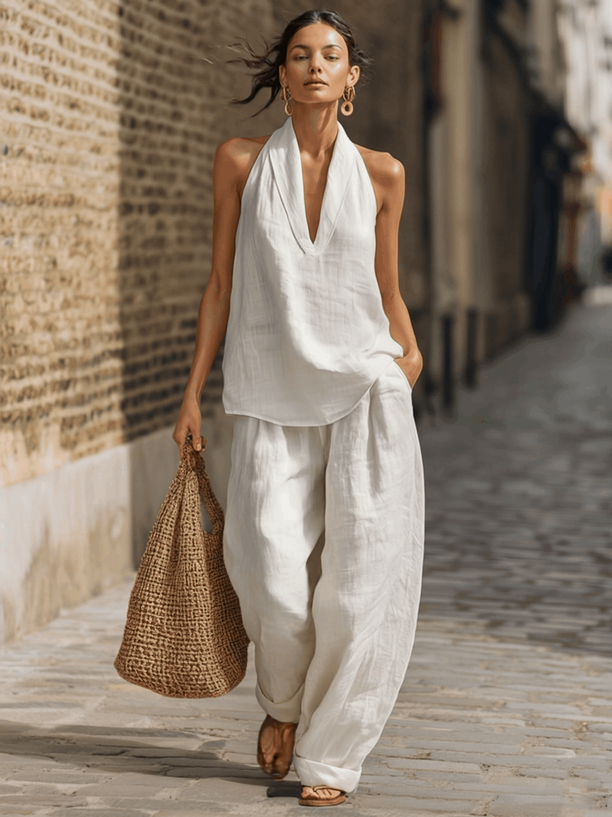 Ines Comfy Linen Two-Piece Set