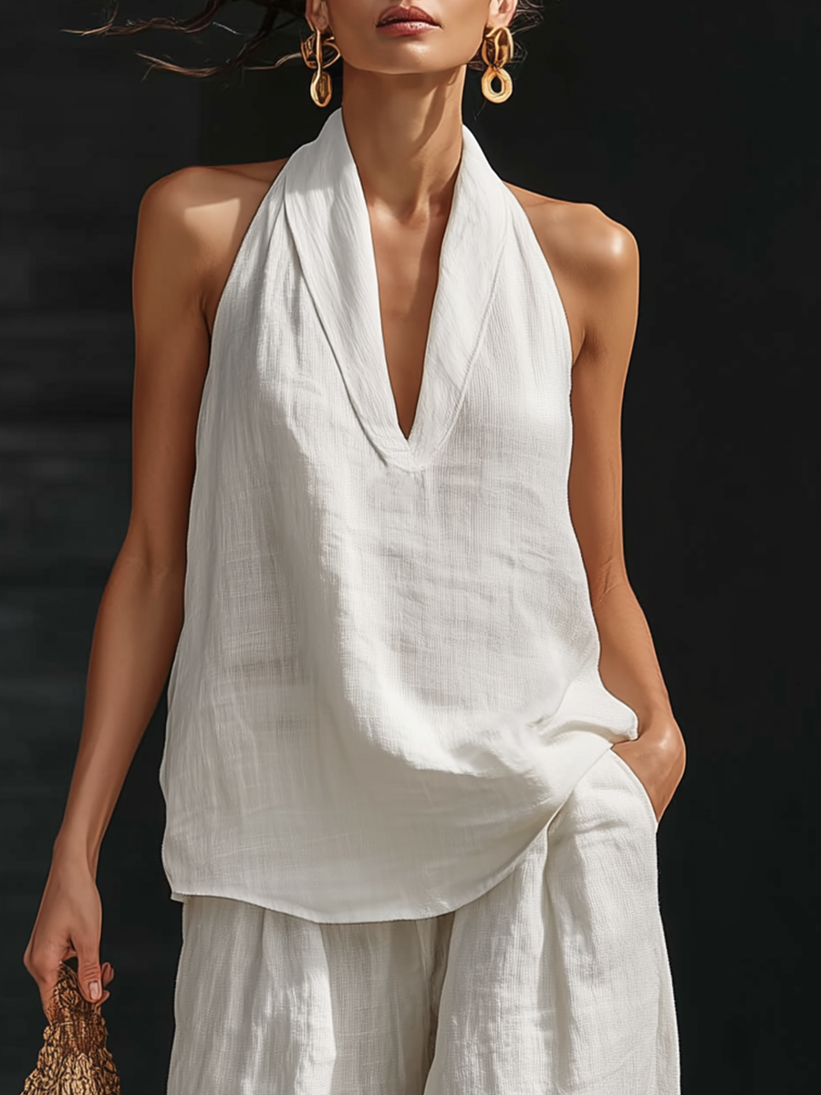 Ines Comfy Linen Two-Piece Set