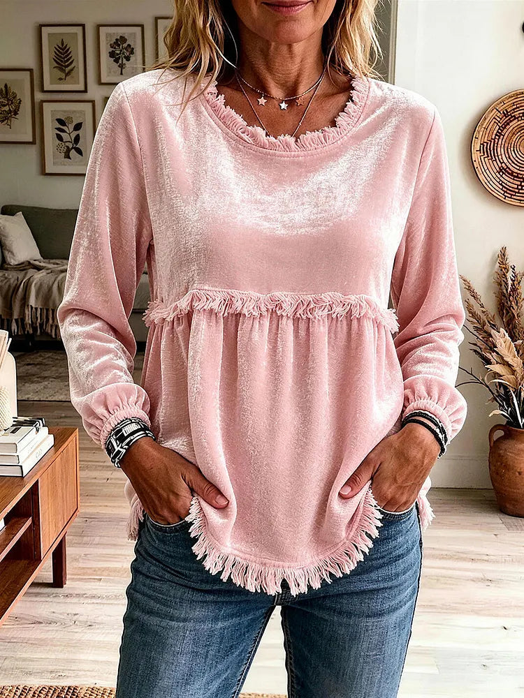 Noelle Lace-Trim Blouse