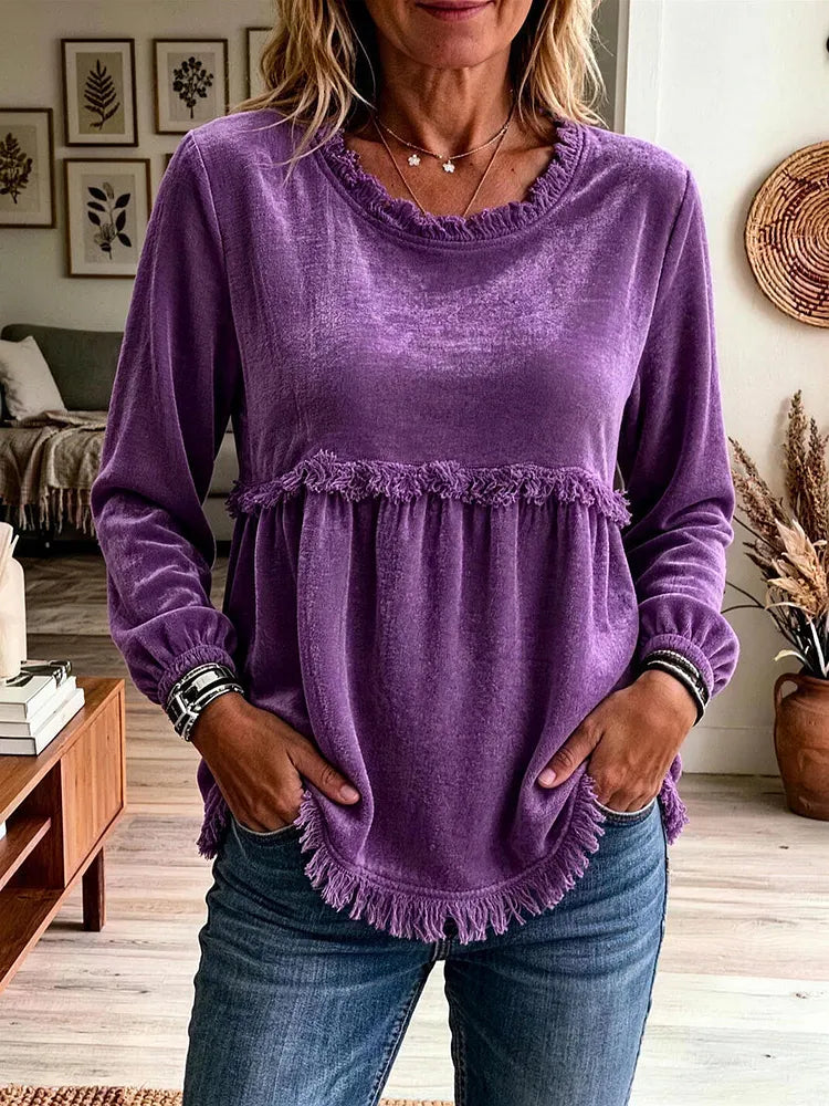 Noelle Lace-Trim Blouse