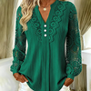 Women's Elegant V-Neck Long Sleeve Top