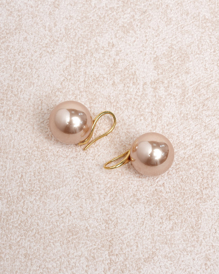 Yellow Faux Pearl Earrings