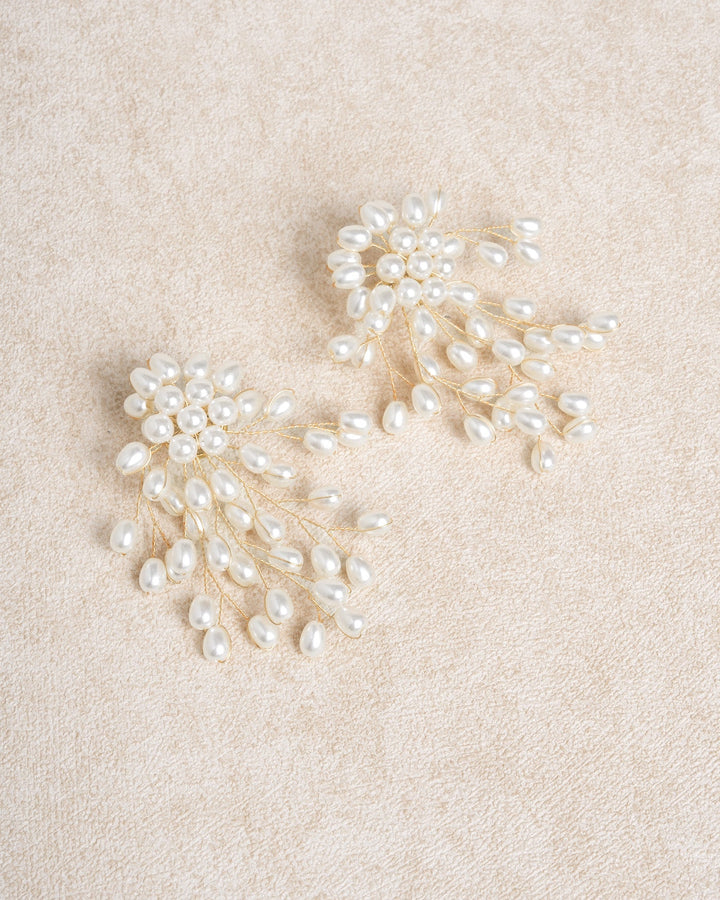 Off White Metal Earrings