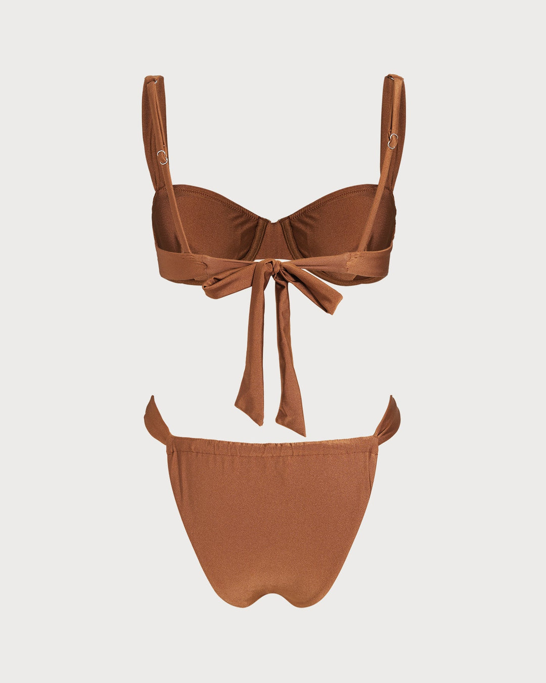 Caramel Sweetheart Neck Underwire Bikini Set