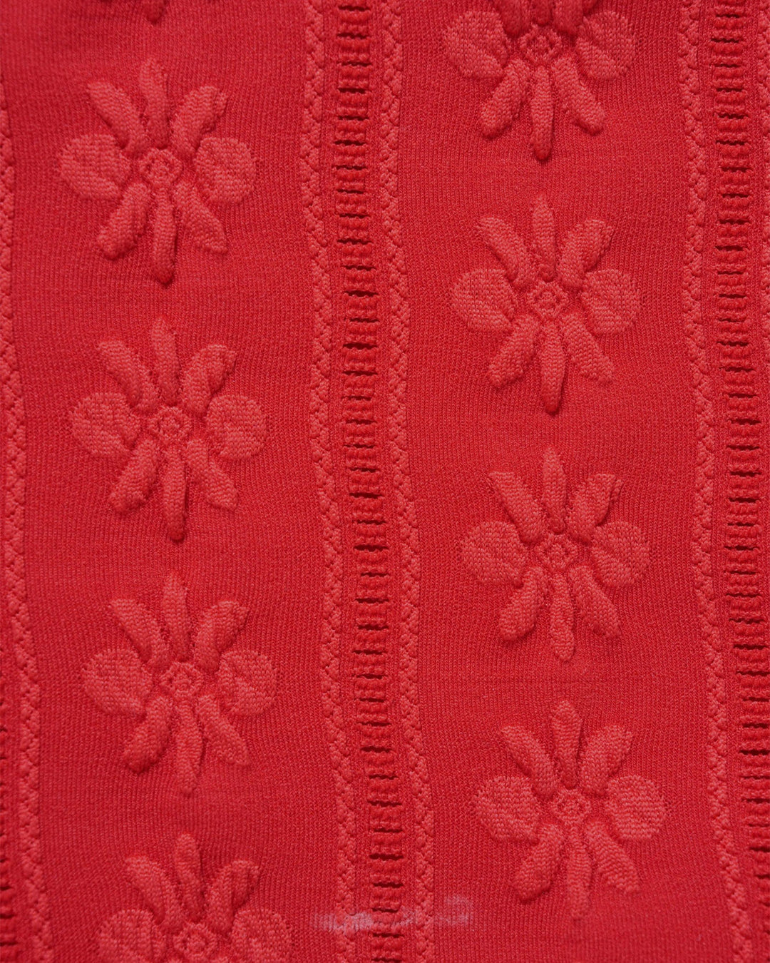 Red U Neck Textured Bikini Set