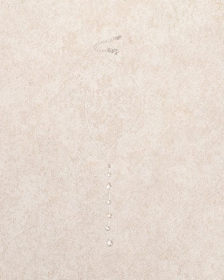 White Clear Crystal Dewdrop Necklace