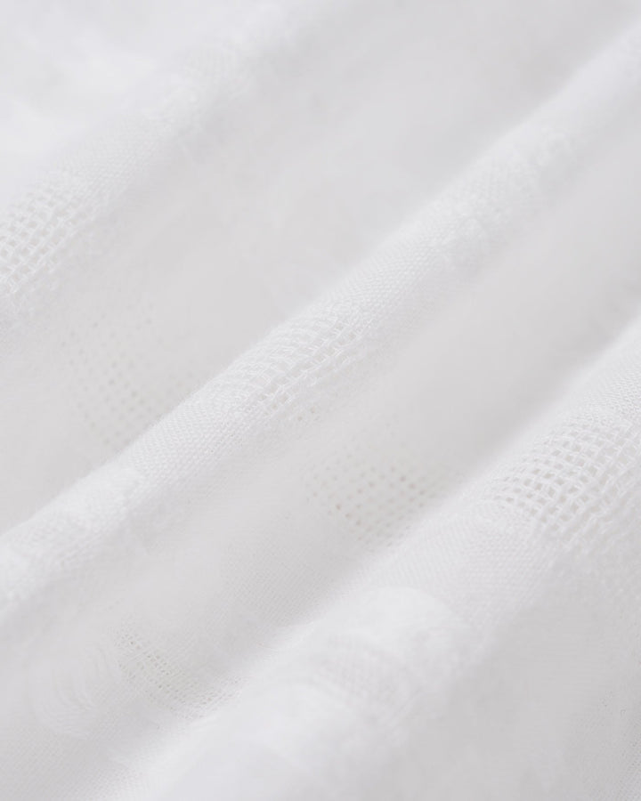 White Mandarin Collar Embroidery Tank Top