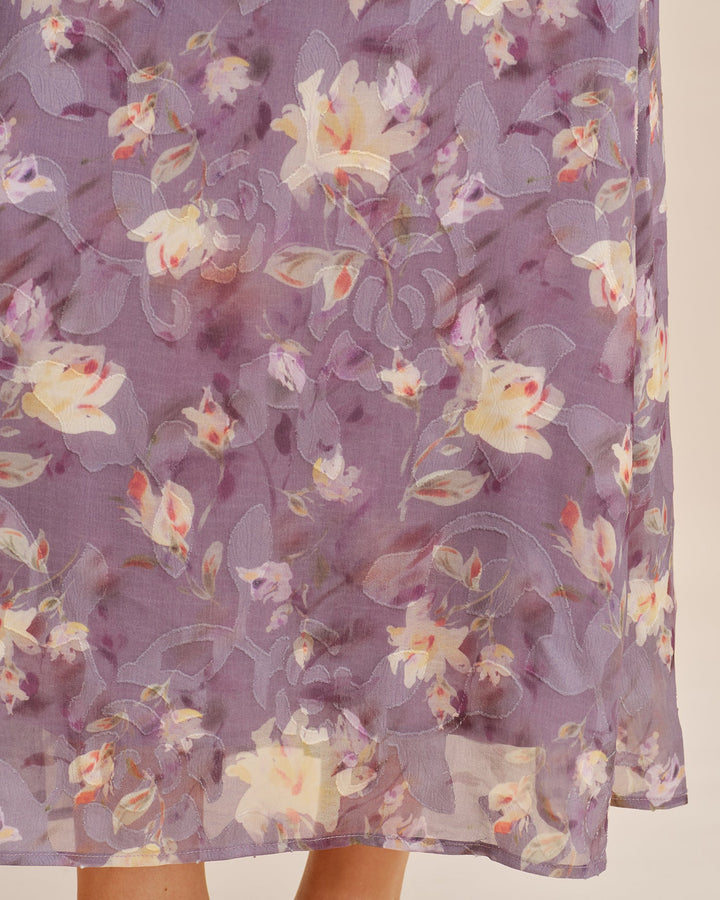 Purple X Cross Jacquard Slip Maxi Dress
